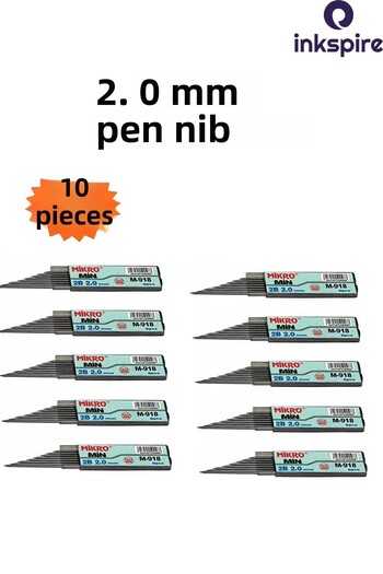 inkspire 2.0 Tip Pen Tip 2B 90 mm 9 Pieces 10 Pack Versatile Pen Tip Thick Inside Pen Tip 2 mm Pen Tip 0.2