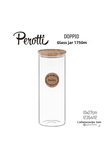 Karçiçeği Home 1750 ml Maxi Size Borosilicate Glass - Vacuum Bamboo Storage Container, Flour Pulses