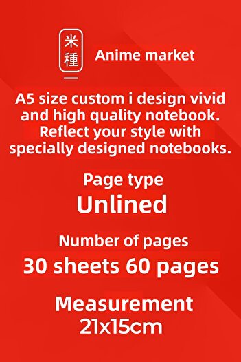 Anime Marketi One Piece Anime Themed School Notebook, Notebook, Memory Book 60 Sheets