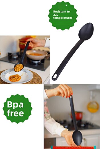 CocoVia 220 °   Practical Fireproof Spoon Durable to Temperature - Bpa Free Cooking Serving Set