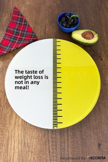 Decorita Glass Diet Plate| Glass Presentation Plate| The Taste of Slimming| Diameter 32cm