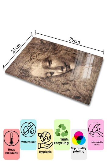 Postifull Cutting Board, New Generation Chopping Board Glass, Art Series, Thick and Tempered Unbreakable Glass, 21*30cm