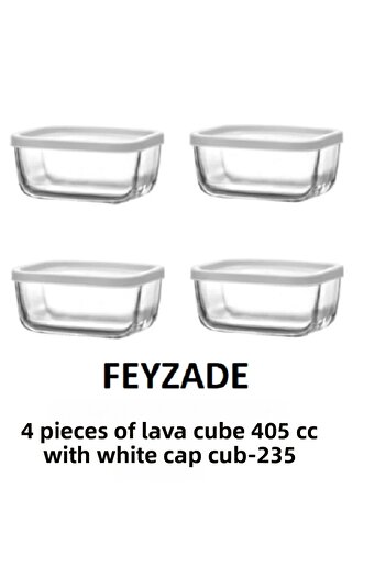 LAV Feyzade Cube 4 Pcs Breakfast Storage Set - 405Cc (Cub-235)