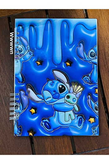Cuppy Box A5 Size 3D Effect Notebook with Stitch Character, 1 Sheet Bonus Matte Sticker