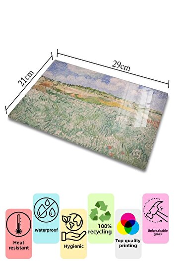 Postifull Cutting Board, New Generation Chopping Board Glass, Art Series, Thick and Tempered Unbreakable Glass, 21*30cm