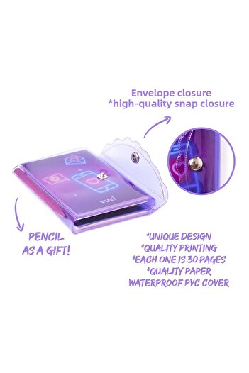 VUKİ Mini 3 Compartment Notebook with Pen
