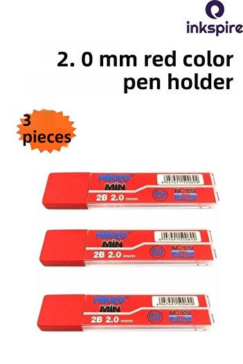 inkspire Red Color 2.0 Tip Pen Tip 2B 90 mm 6 Pack Versatil Pen Tip Thick Inside 2 mm