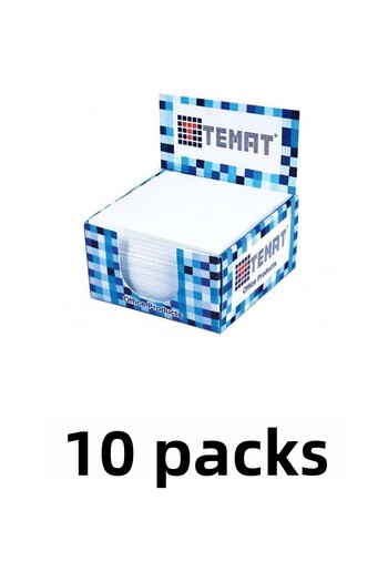 Temat 10 Pack Cube Block Note White 500 Pieces