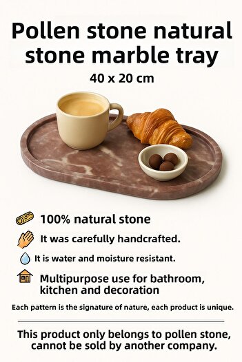 Polen Stone 40X20 cm Natural Stone Marble Presentation Tray