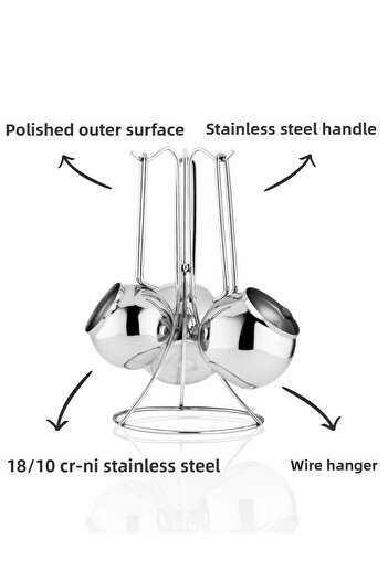 ENASHOP 3-Piece Stylish Coffee Pot Set – 18/10 Stainless Steel |   1. Class Quality, Passed the Control | Ergonomic Handle