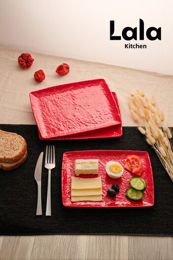 Lala Mutfak Belen Presentation Plate 3 Pcs (23X18 cm) - Pastry, Cake and Serving Plate