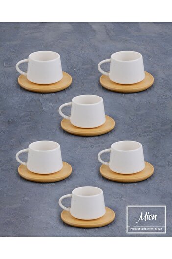 MİEN Mien 6-Person Cup Set with Bamboo Plate