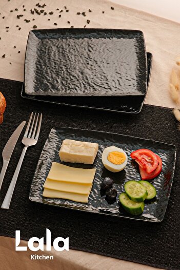Lala Mutfak Belen Presentation Plate 3 Pcs (23X18 cm) - Pastry, Cake and Serving Plate