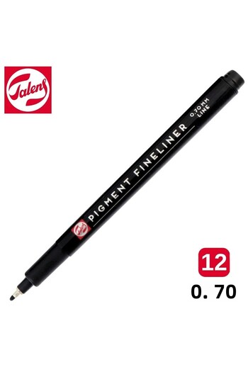 Talens Pigment Fineliner Technical Drawing Pen Black 12 (0.70mm) /
