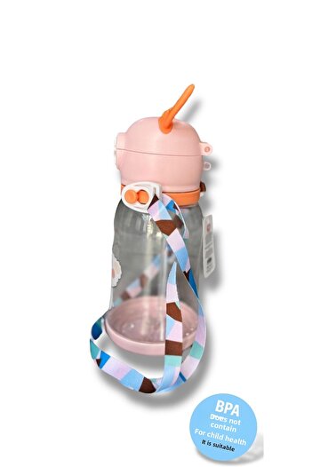 madam gold Water Bottle Deer Transparent Pattern Teddy Bear Star and Multifunctional Water Bottle with Straw