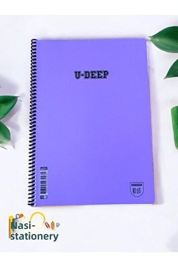 Nasip Kırtasiye 72 Sheets Lined Notebook Plastic Cover Spiral Ring School Notebook A4 Size Magenta