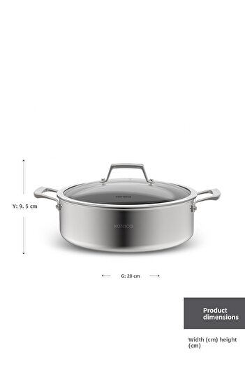Karaca Κατσαρόλα Plasma Steel 3Ply Karnıyarık 28 εκ.