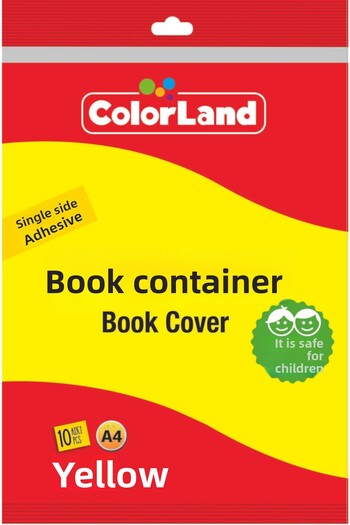 Colorland Transparent Yellow Single Sided Adhesive Book Container 10 Pieces