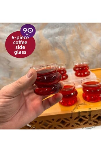 Snow Homs 6-Piece Strip Coffee Side Cup 6 Pieces Mini Strip Cup Shaped Coffee Side Presentation Cup