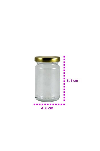 bimbambom 12-Piece Short Glass Spice and Sauce Jar, Small Glass Jar with Lid 10.5 Cc Food Jar