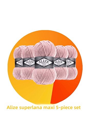 Alize Superlana Maxi Set of 5 Thick Hand Knitting Yarn 161 Powder