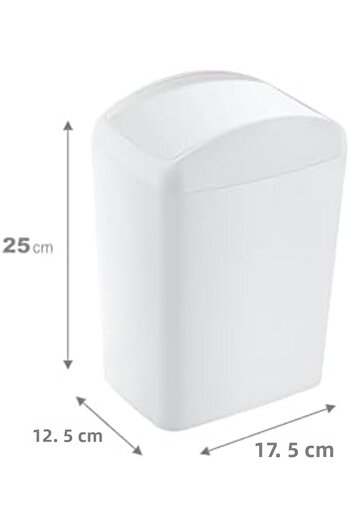 STOREMAX Polysight Soft Trash Can Swivel Lid 5 Lt White Trendzap 467437
