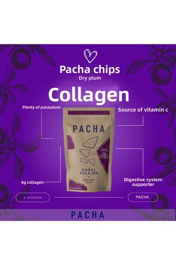 PACHA Natural Collagen and Protein Chips |   Dried Plum |   Pack of 7