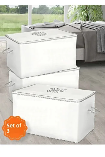 Helen's Home Set of 3 Chest Type Pillow Quilt Storage Storage Storage 75 X 45 X 45 Cm