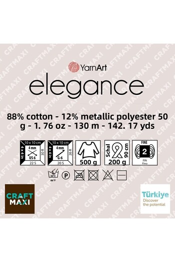 Yarnart Elegance - Ασημί Χειροποίητο Νήμα Πλεξίματος Λευκό-117