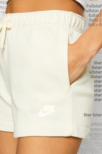 Nike Women's Essential Fleece Shorts - Wide Net, Loose Fit, Cream Color