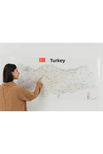 Elektrohold طباعة مخصصة خريطة مقاطعات تركيا الثابتة 95x200 سم