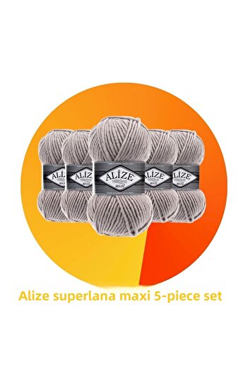 Alize Superlana Maxi Set of 5 Thick Hand Knitting Yarn 652 Duman