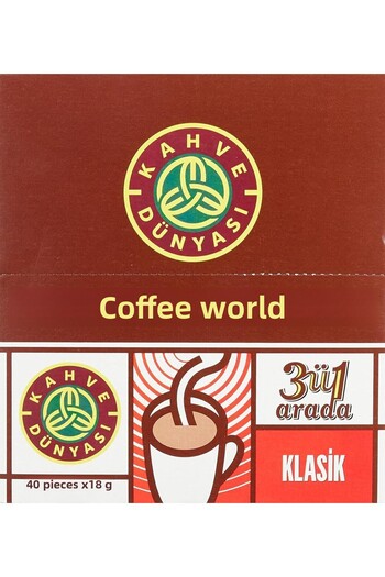 Store Dunyasi Coffee World Coffee World 3 in 1 Classic Instant Coffee 40's New Model 542167