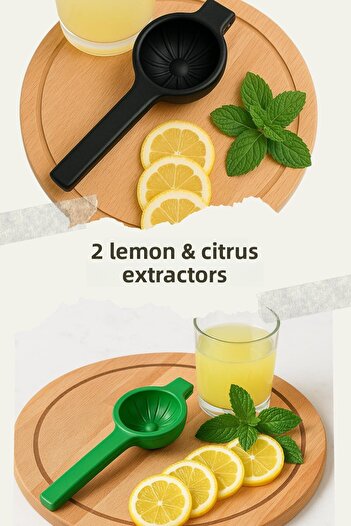 hemlife 2 Pieces Metal Stainless Lemon and Citrus Juicer Patterned Lemon Orange Juicer Black Green