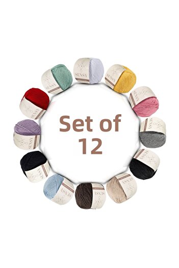 SENSY Πολυτελές Νήμα Amigurumi Punch (πανί) Baby Soft Cotton 50 Γρ Σετ 12 πλεξίματος 5