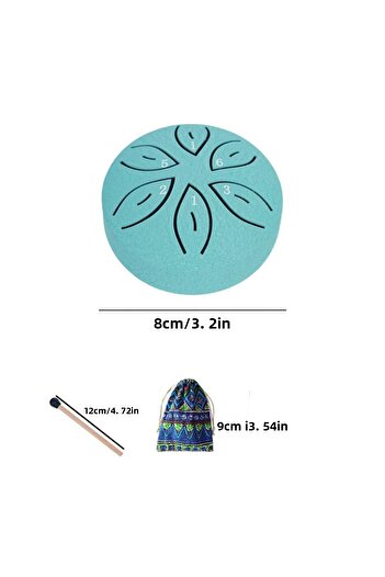 VAKIND Aqua Blue Set 3 Inches 6 Notes Rain Drum for Outside Rain Drum Instrument Mini Handpan Drum Outdoor