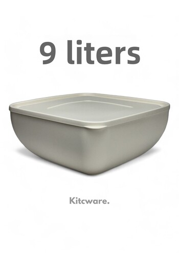 Kitcware Storage Container, Flour Storage Container, Dough Bowl, Large Size Storage Container, Square Bowl, 9 Liters