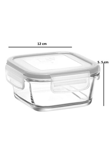 LAV Glass Locked Storage Container Set of 6 Breakfast Frs227 White