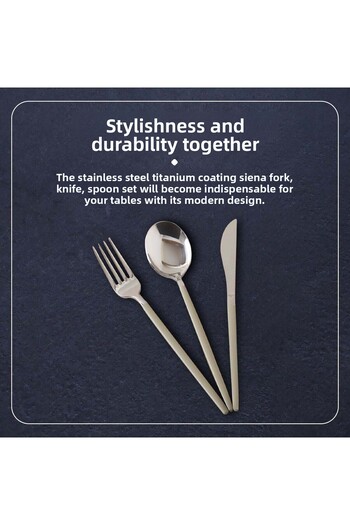 Bella Maison Siena Green 18 Piece Dinner Set for 6 People - Spoon and Knife