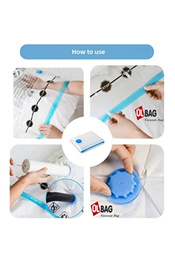 ÜLBAG Set of 4 Vacuum Bags for Travel (2 Socks, Laundry, 2 Pillows, Towels, Sheets)