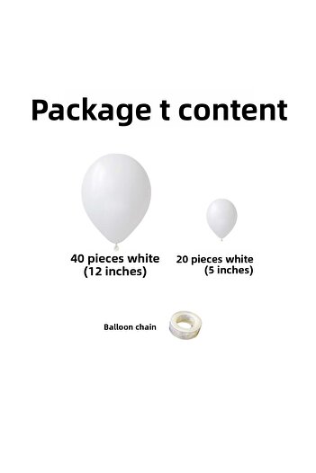 Organizasyon Pazarı Pastel White 60 Pieces Balloon Chain Set