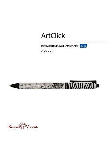 Bruno Visconti art Click" Ballpoint Pen 0.5mm-black White