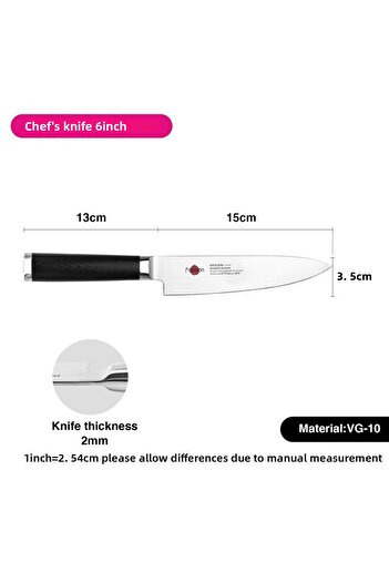 Fissman 6" Chef's Knife SAMURAI MUSASHI 15 Cm (Steel DAMASCUS)