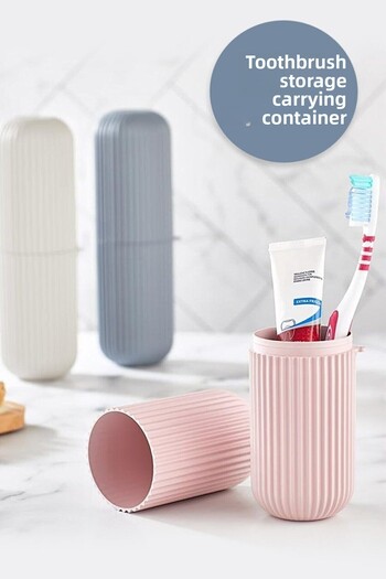 Bayev 3 Pieces Travel Type Toothpaste Brush Storage and Carrying Container Toothbrush Holder Glasses Storage Container