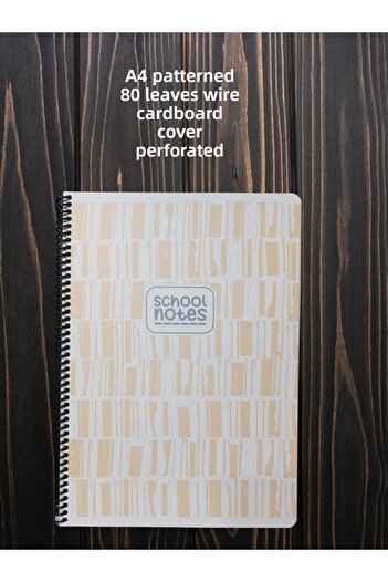SEYFİKİRTASİYE CHECKED A4 80 SHEETS WIRE NOTEBOOK CARDON COVER PERFORATED