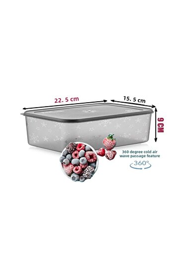 Turnberry 6-piece Ultra No Frost Deep Freezer and Freezer Storage Container - Anthracite (6x1500ml)