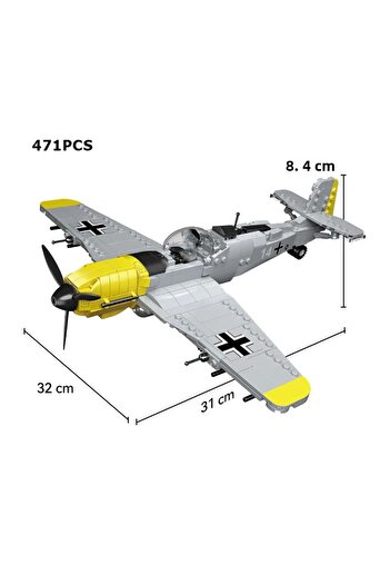 Choice BF109 Educational 1:48 Army BF-109 Fighter Building Blocks 471pcs mini Bricks for Kids with Military