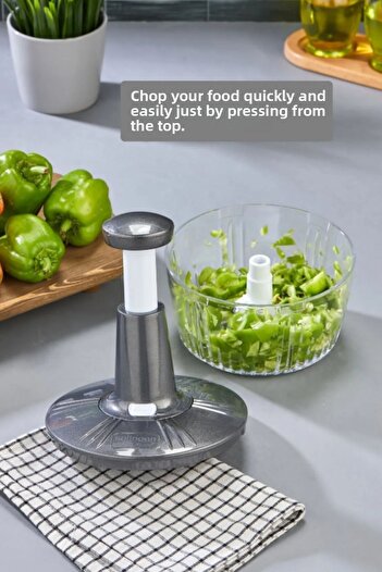 WWSHOP Solingen 3-Pack Stainless Steel Blades - Anthracite/Grey Handheld Rondosu Bass Cut Vegetable Fruit Chopper