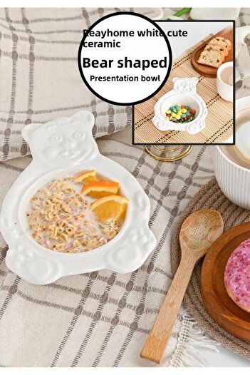 REAY HOME Bear Shaped 3-Piece Handmade Ceramic Presentation Bowl Set - Blue White Pink