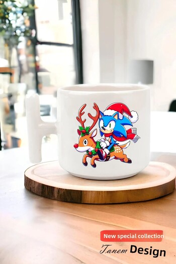 Tanem Tasarım T Handle Ceramic Mug with New Year New Year Christmas Design